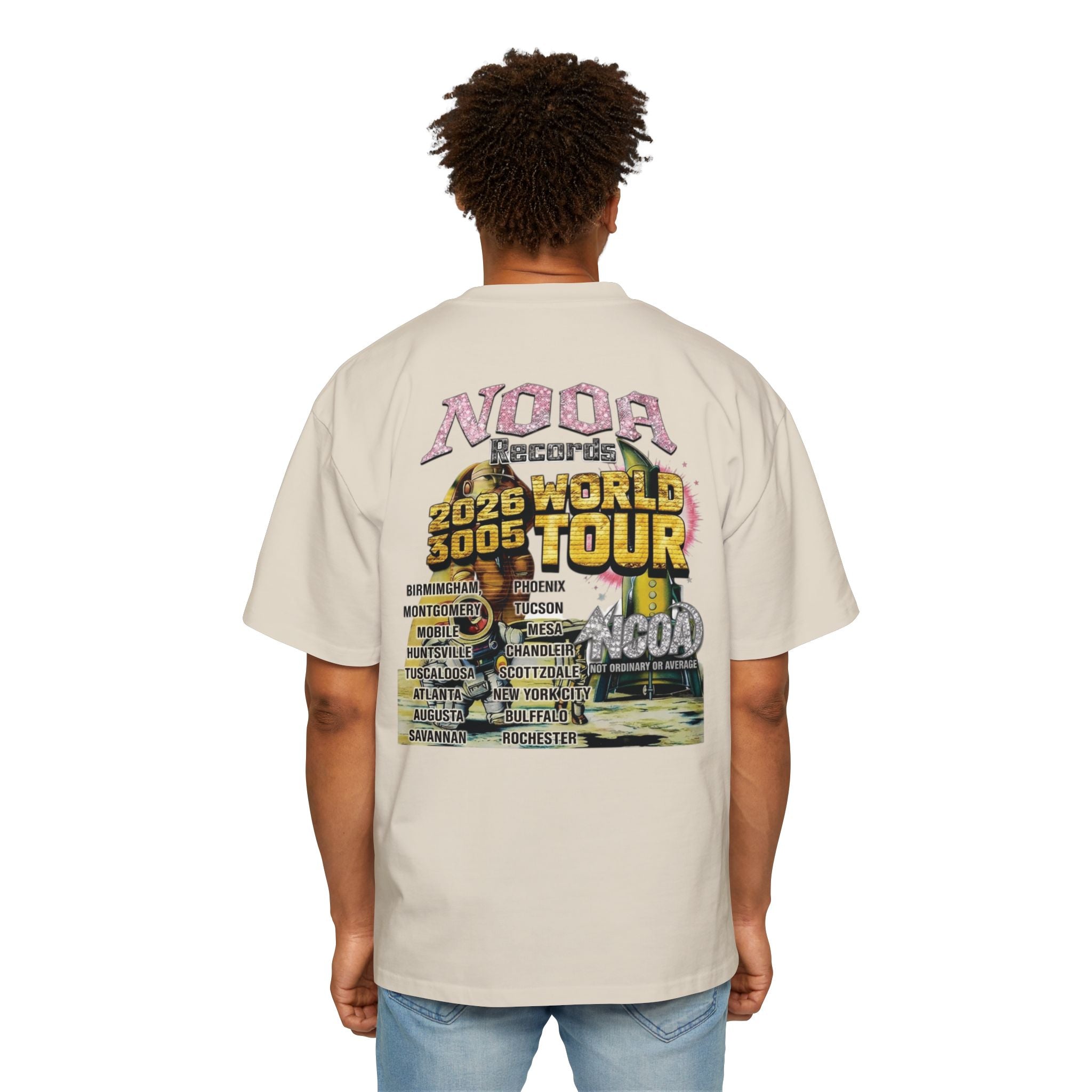 Vintage Space Tour T‑Shirt — "Nooa Studios 2026 World Tour" Graphic Tee