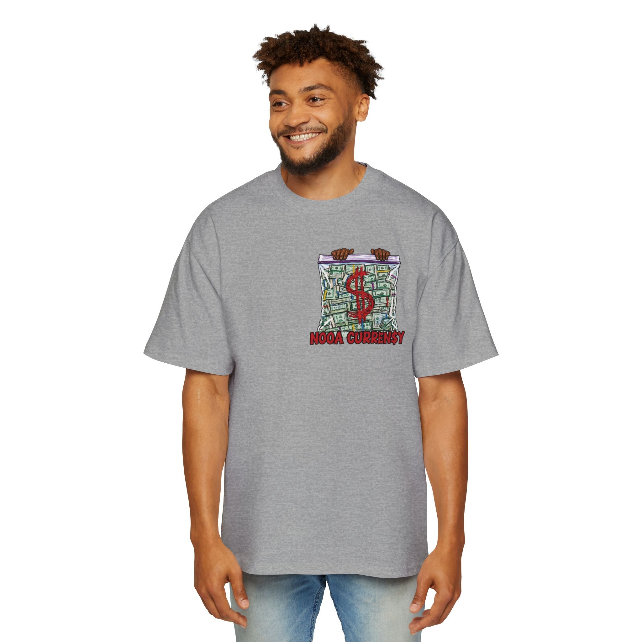 Money Bag Graphic Tee — "Nooa Currency" Oversized Men’s T-Shirt