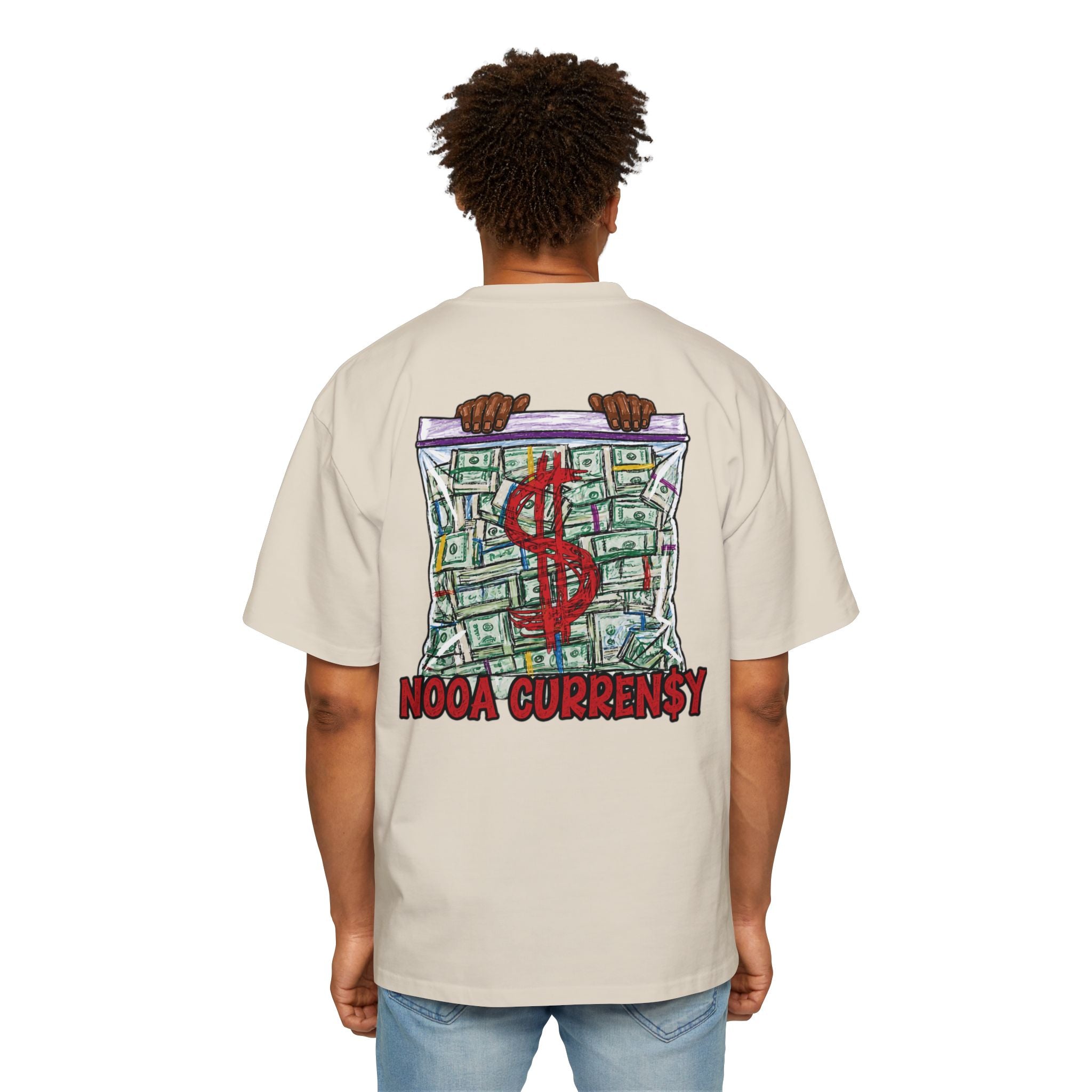 Money Bag Graphic Tee — "Nooa Currency" Oversized Men’s T-Shirt
