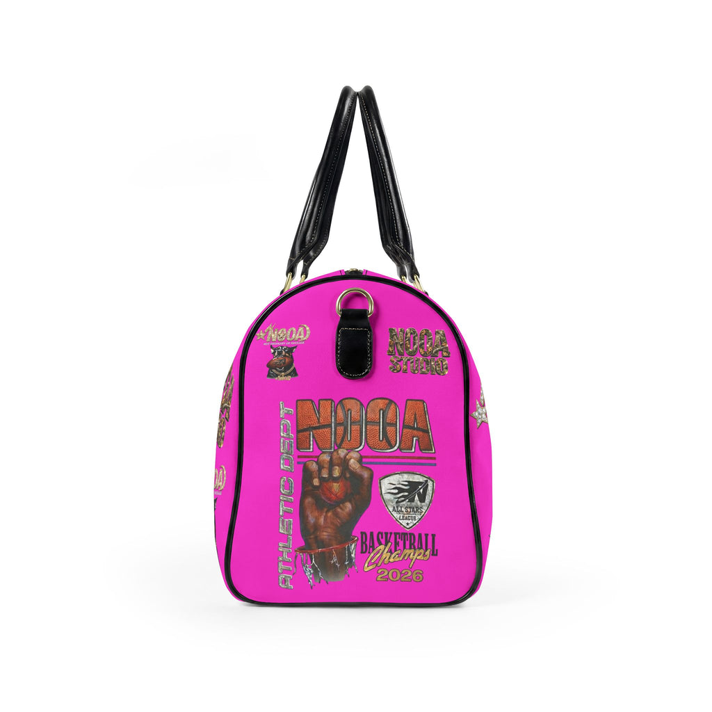 Leather Travel Bag - Retro N00A Graphic Weekender Duffle