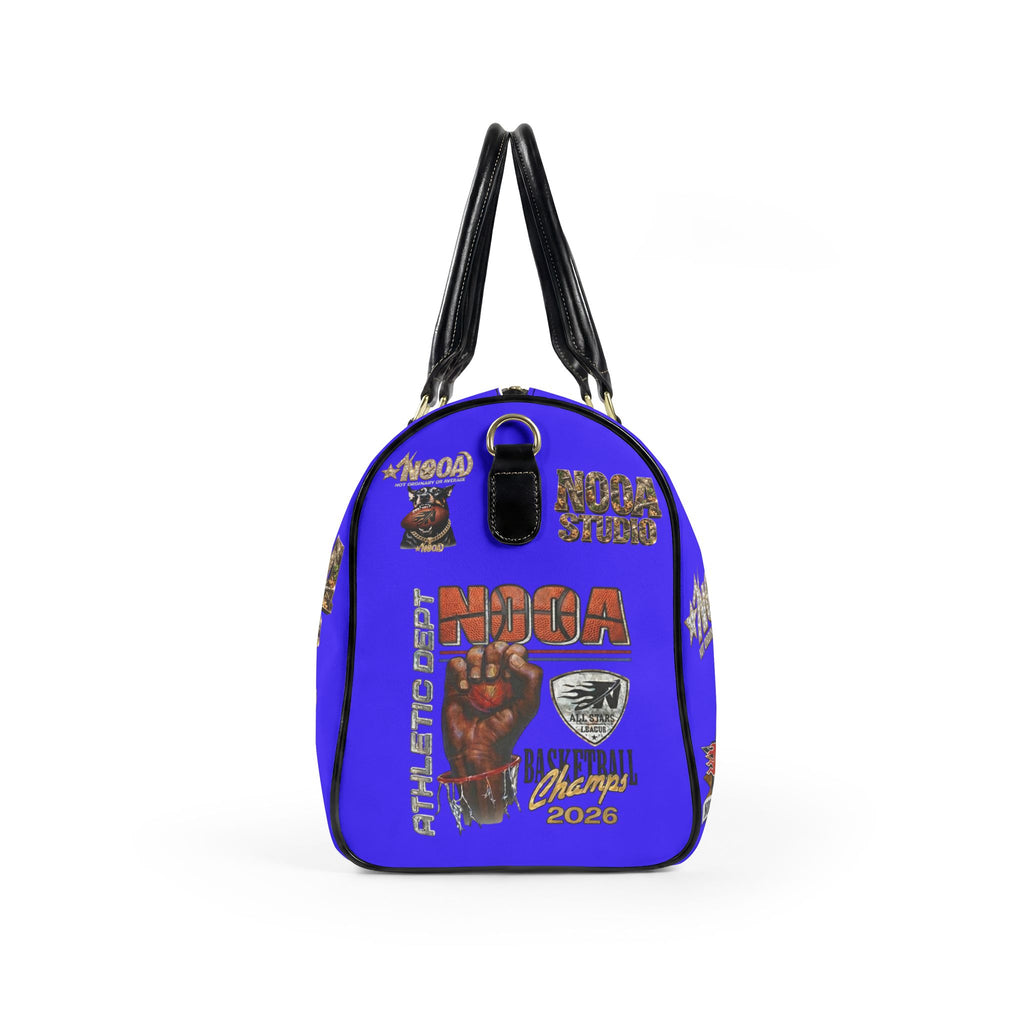 Leather Travel Bag - Retro N00A Graphic Weekender Duffle
