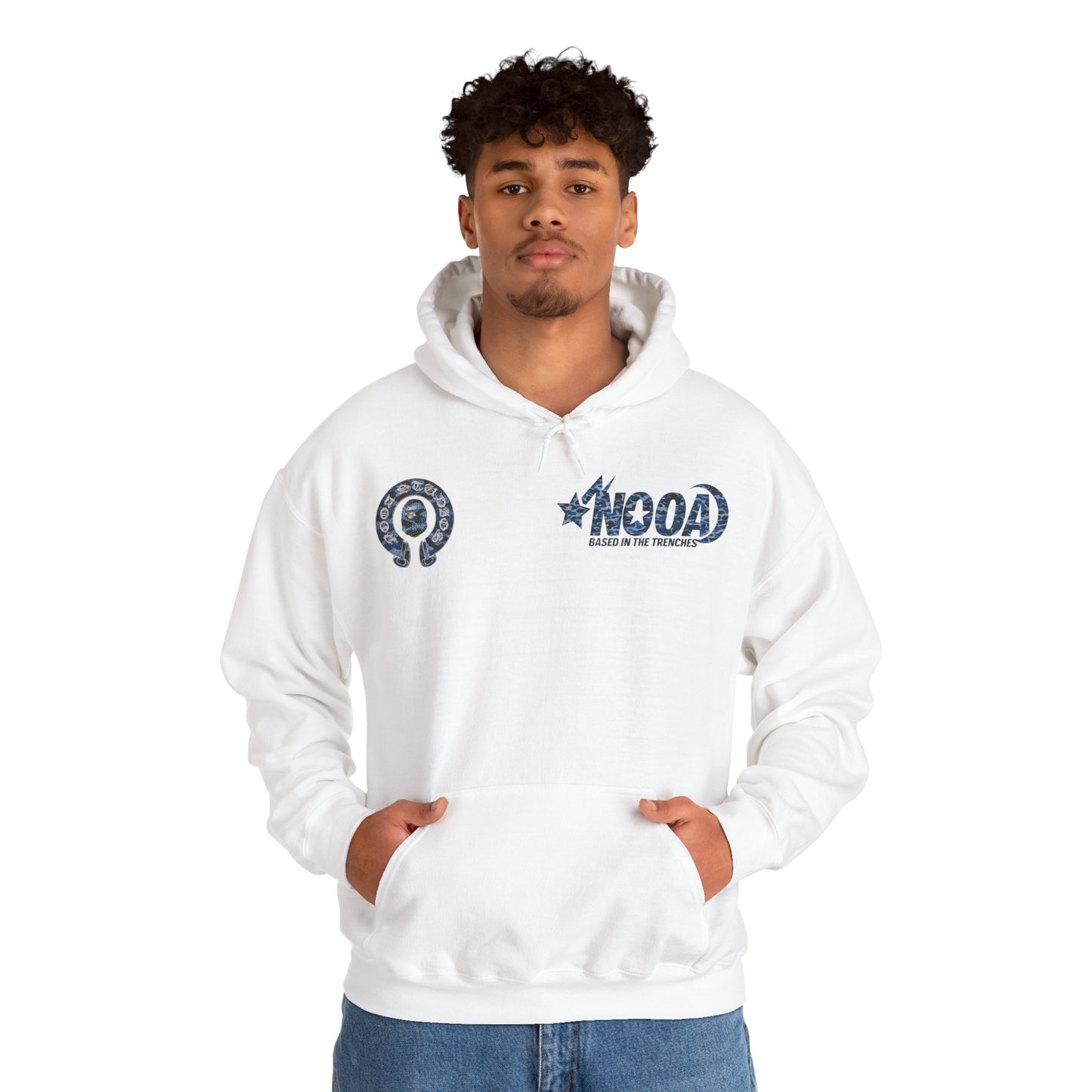 NOOA Logo Hoodie — 'Based in the Trenches' Graphic Pullover