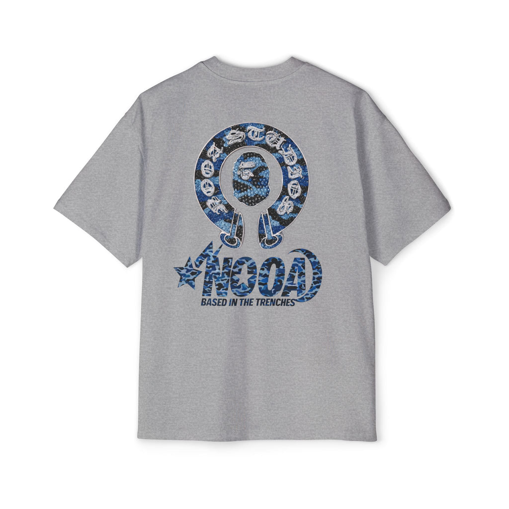 Graphic Tee — 'NOOA Based in the Trenches' Oversized Military Camo Logo Shirt