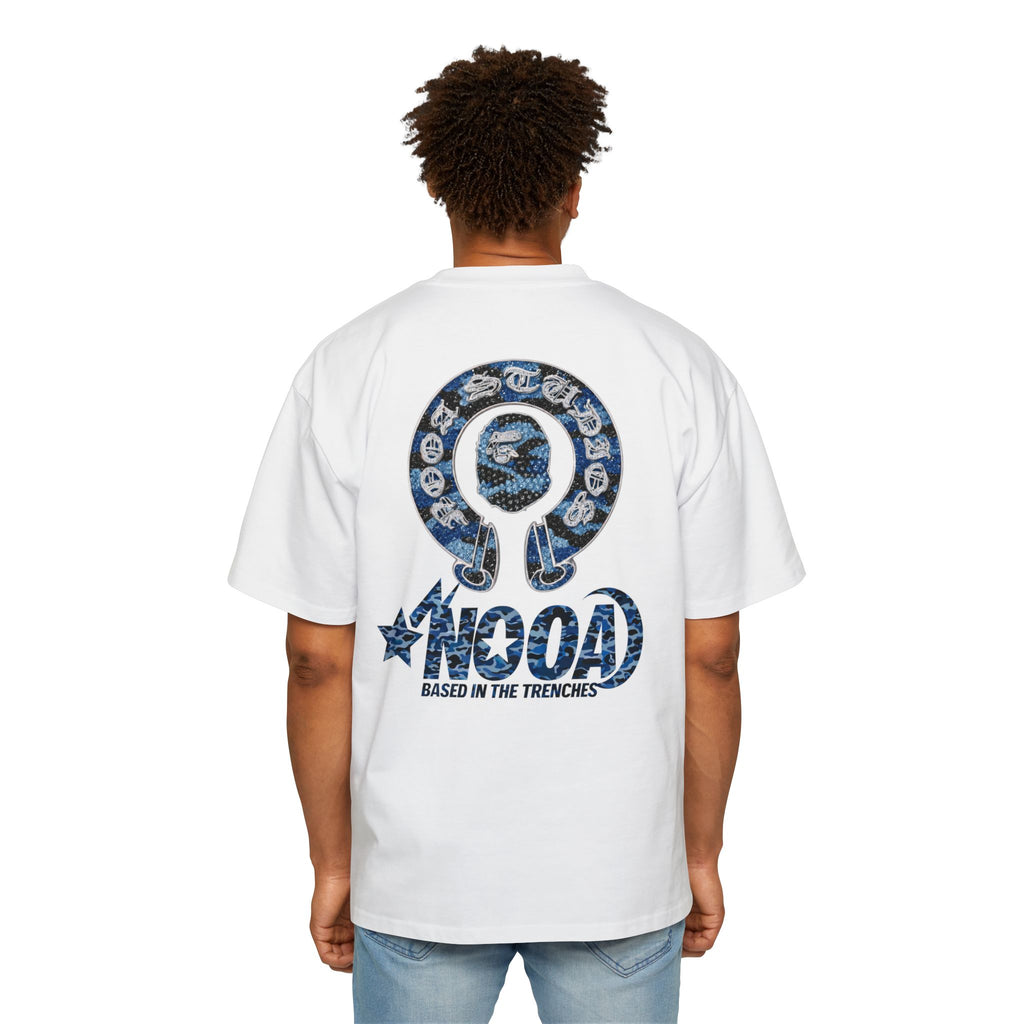 Graphic Tee — 'NOOA Based in the Trenches' Oversized Military Camo Logo Shirt