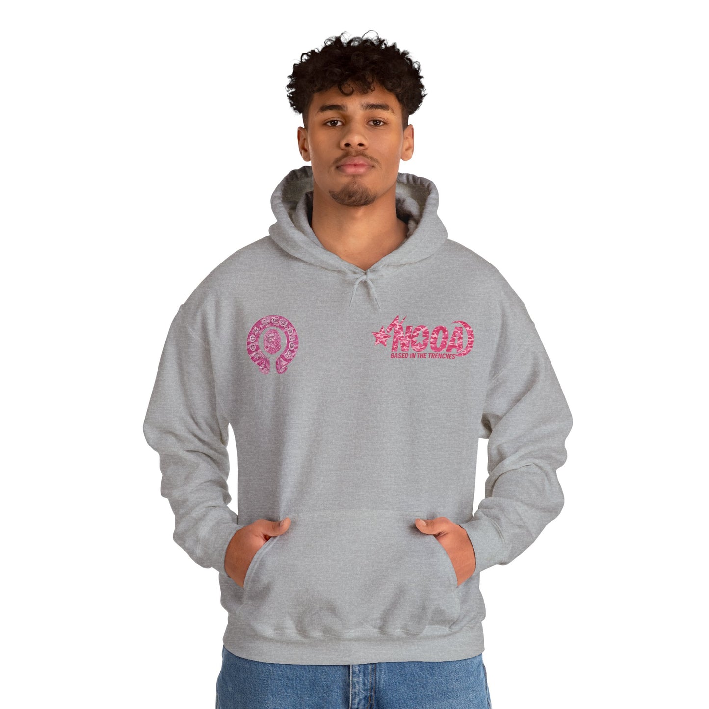 Hoodie — NOOA Pink Logo Graphic Hoodie (Based in the Trenches)