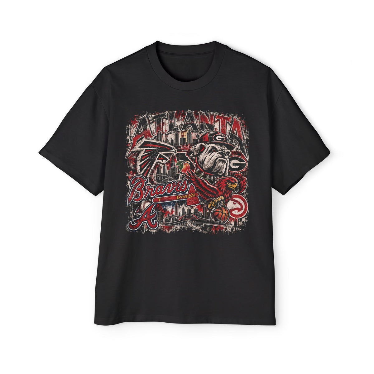 Atlanta Sports Graphic Tee - Falcons & Braves Vintage Mashup