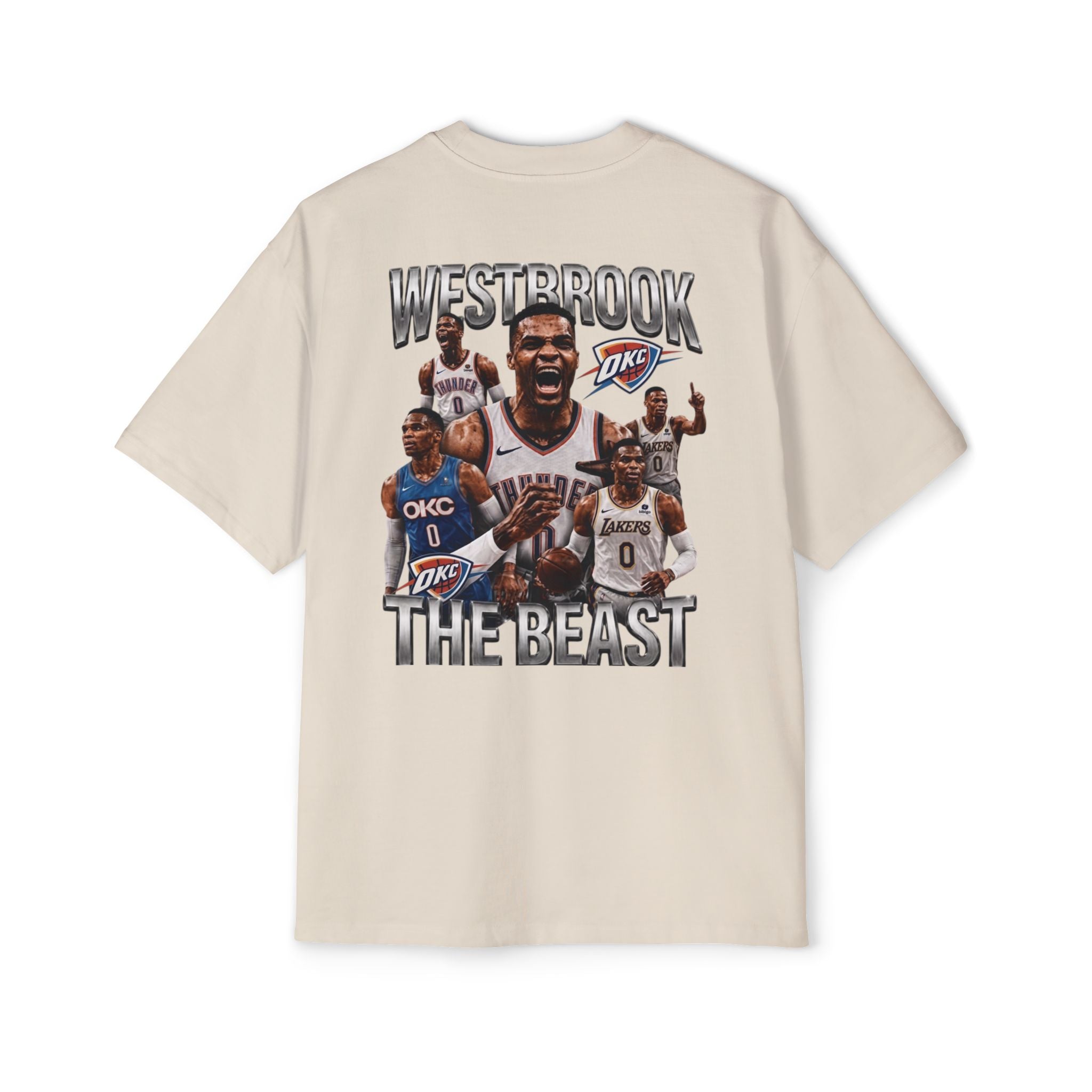 Westbrook 'The Beast' Graphic Tee — Retro Basketball Collage Shirt