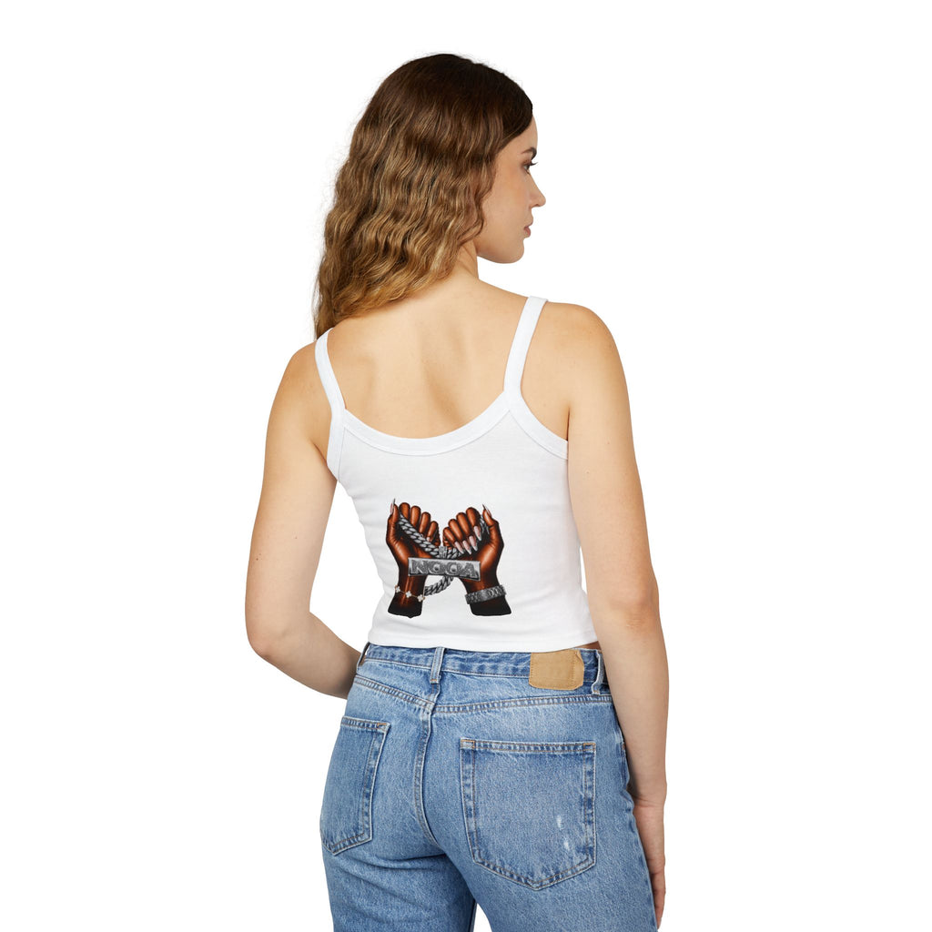Spaghetti Tank Top — Bold Curvy Silhouette & Bling Graphic Crop