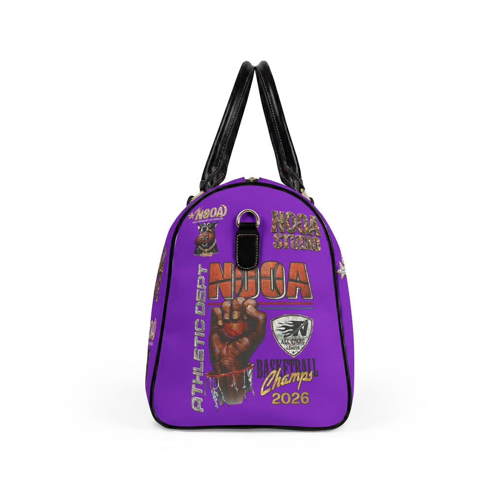 Leather Travel Bag - Retro N00A Graphic Weekender Duffle