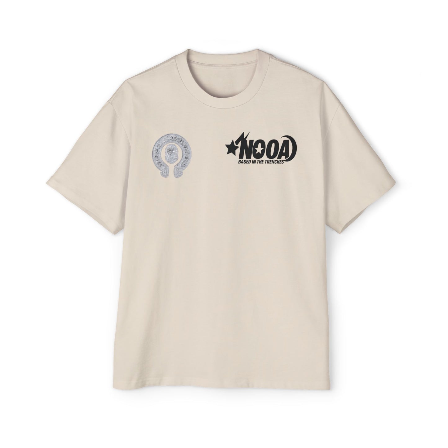 Graphic Tee — "NOOA Based in the Trenches" Oversized Men's T‑Shirt