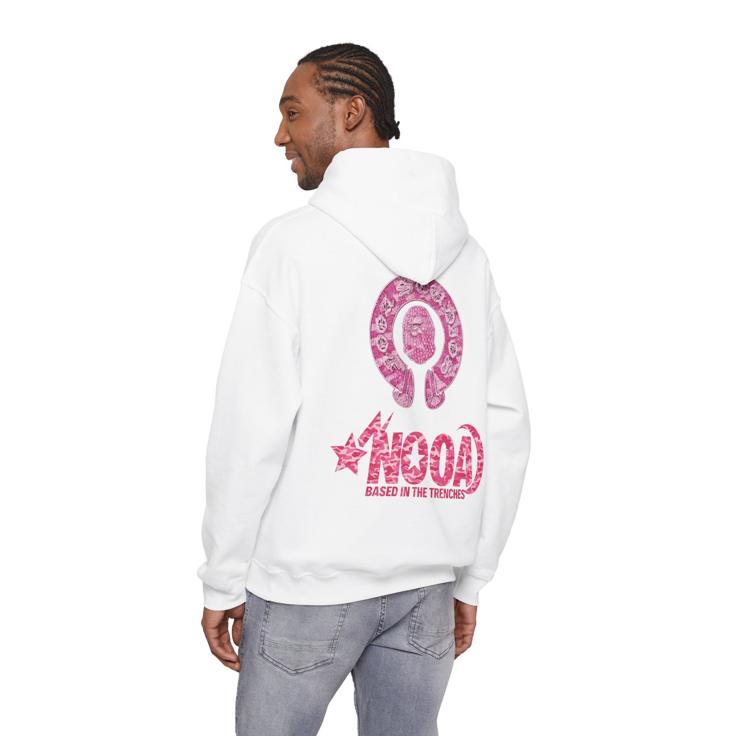 Hoodie — NOOA Pink Logo Graphic Hoodie (Based in the Trenches)