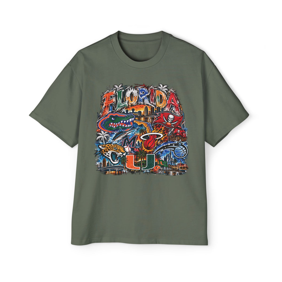 Florida Vintage Collage Tee — University of Miami Hurricanes Graphic Shirt