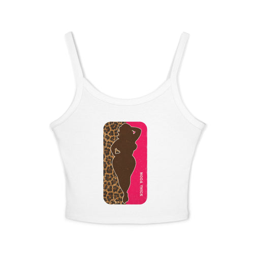 Spaghetti Tank Top — Bold Curvy Silhouette & Bling Graphic Crop