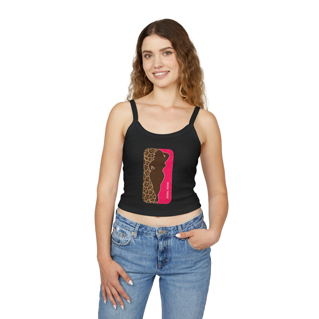 Spaghetti Tank Top — Bold Curvy Silhouette & Bling Graphic Crop