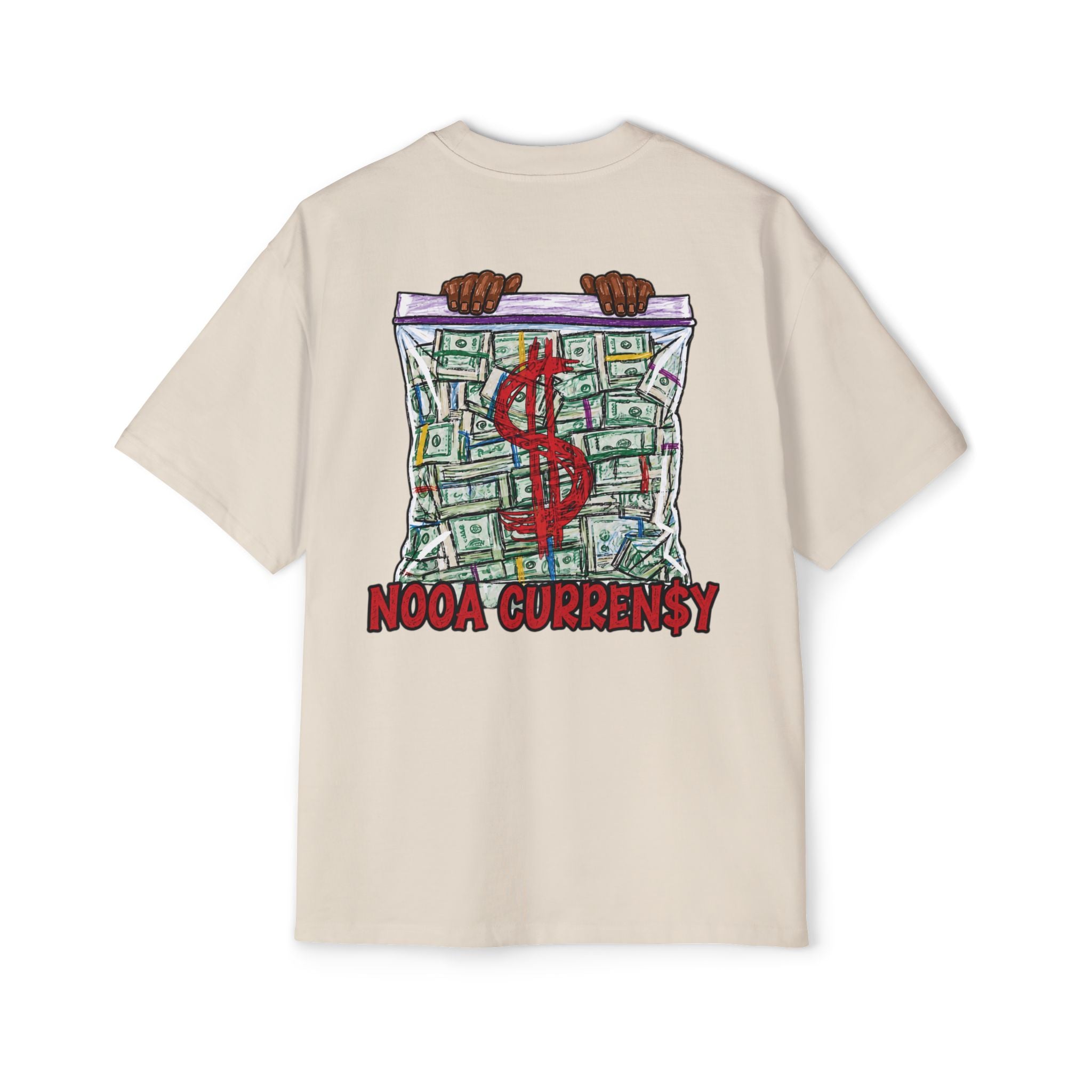 Money Bag Graphic Tee — "Nooa Currency" Oversized Men’s T-Shirt
