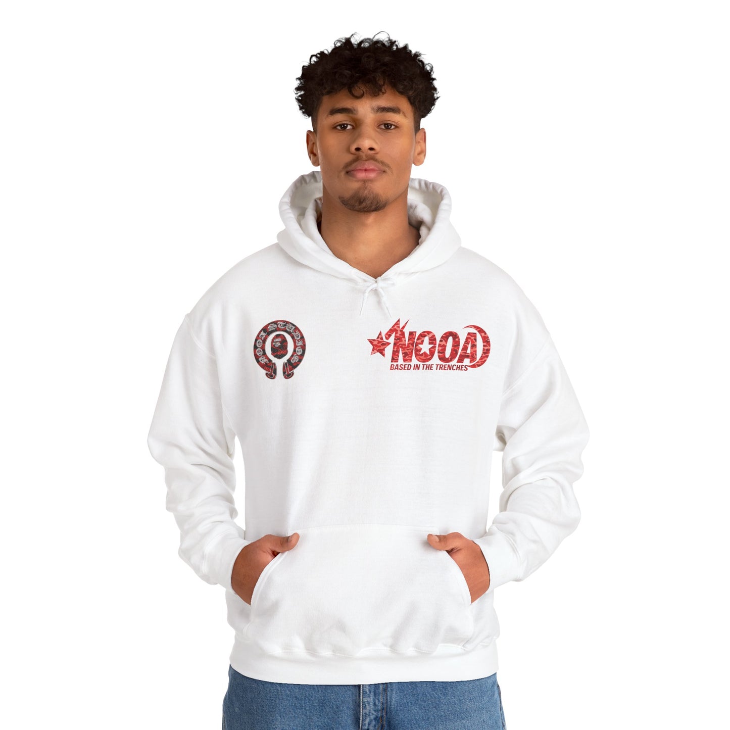 NOOA 'Based in the Trenches' Graphic Hoodie — Retro Star Logo Pullover