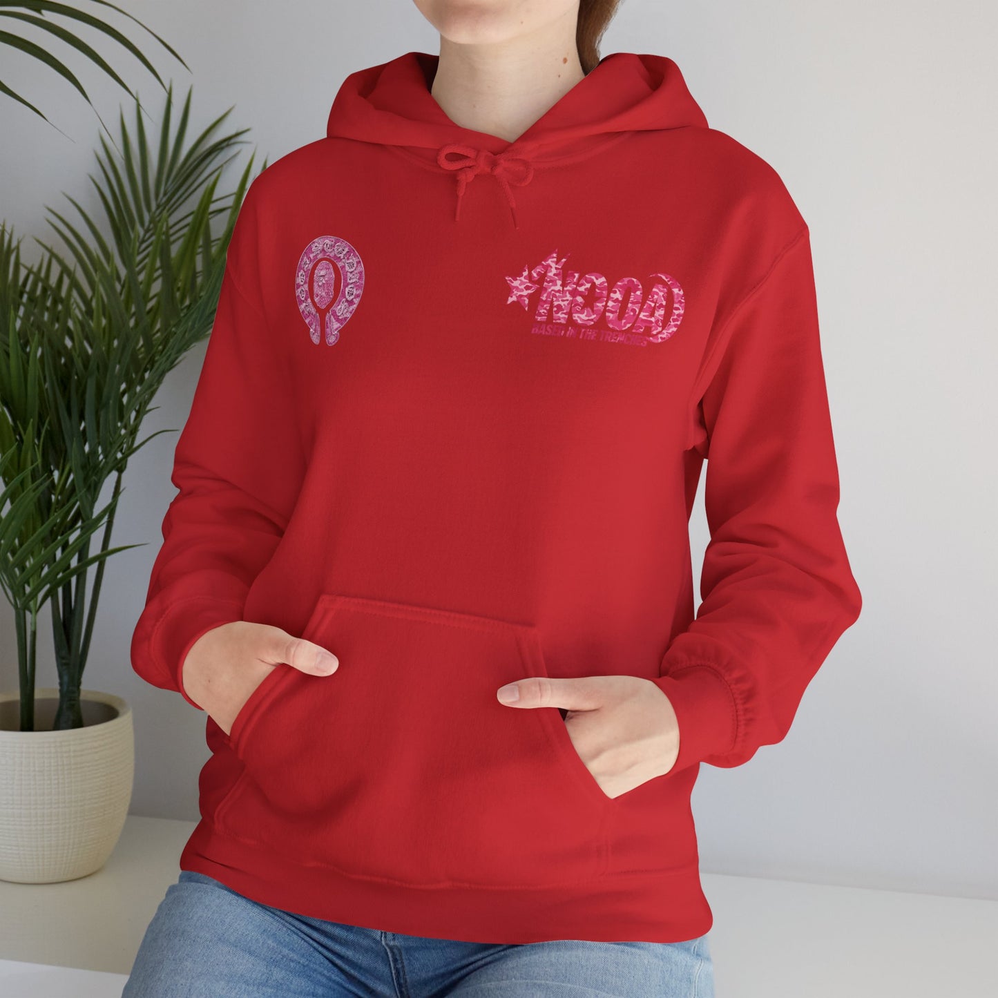 Hoodie — NOOA Pink Logo Graphic Hoodie (Based in the Trenches)