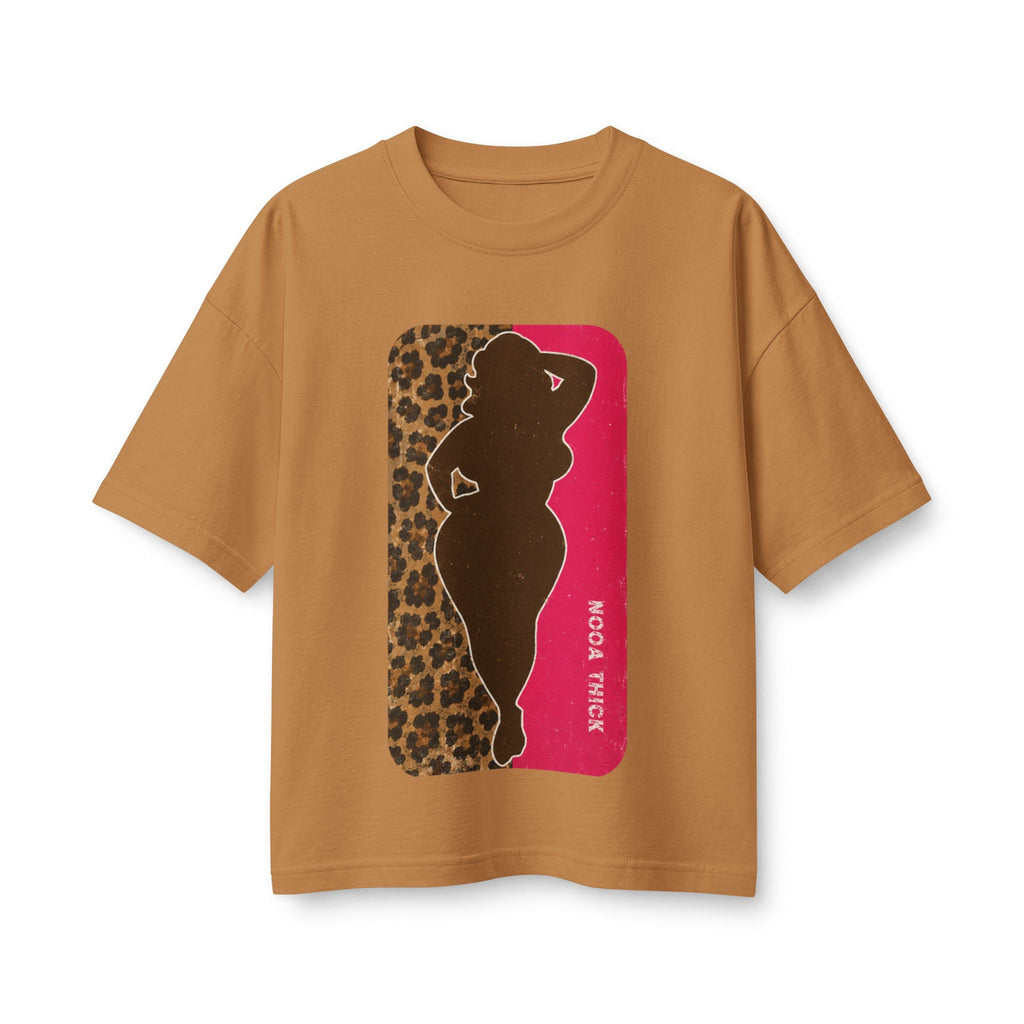 Curvy Silhouette & Bling Graphic Tee — NOGA NICKS Leopard Accent Women's T-Shirt