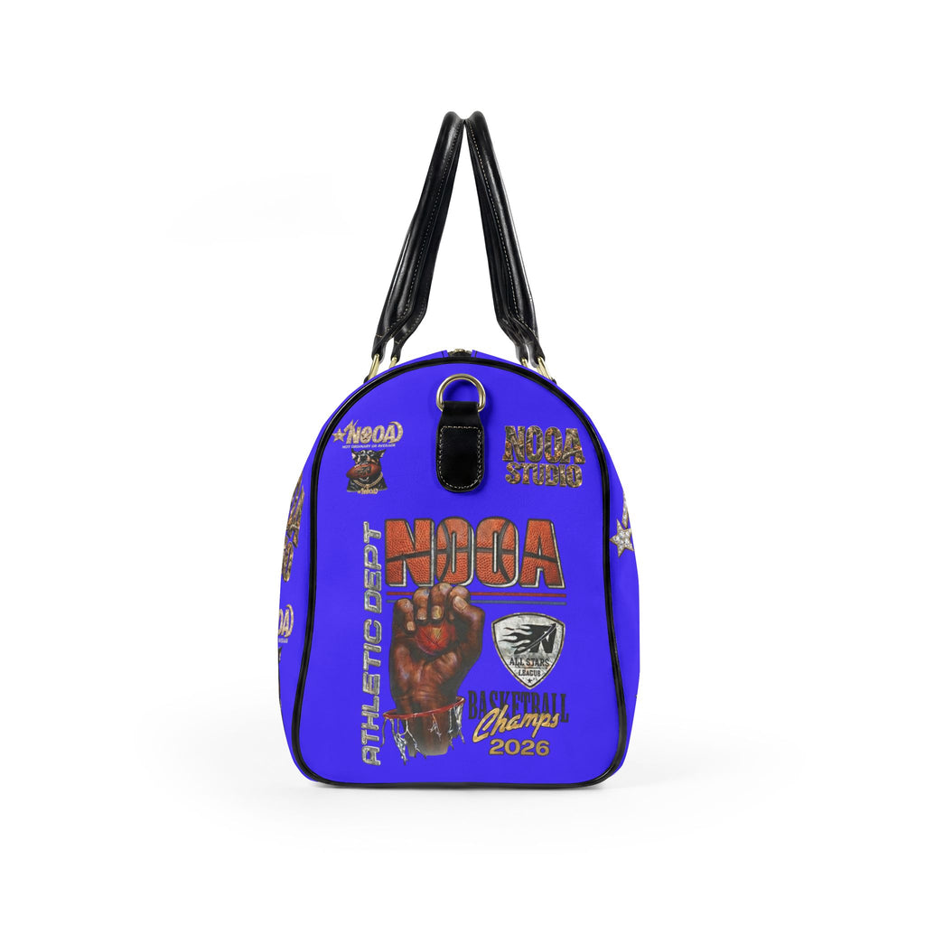 Leather Travel Bag - Retro N00A Graphic Weekender Duffle