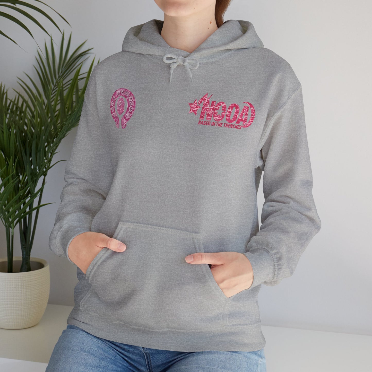 Hoodie — NOOA Pink Logo Graphic Hoodie (Based in the Trenches)
