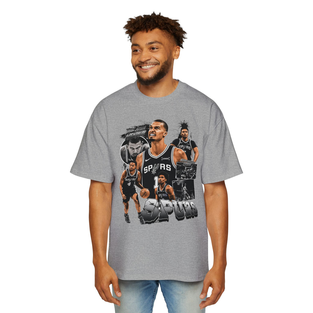 Spurs Basketball Graphic Tee — Retro Collage & Bling Back Print