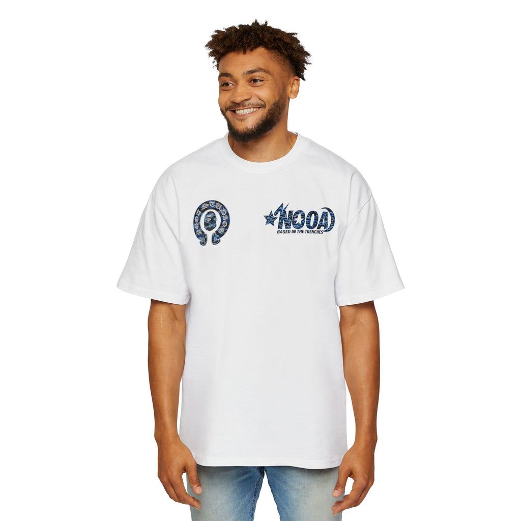 Graphic Tee — 'NOOA Based in the Trenches' Oversized Military Camo Logo Shirt