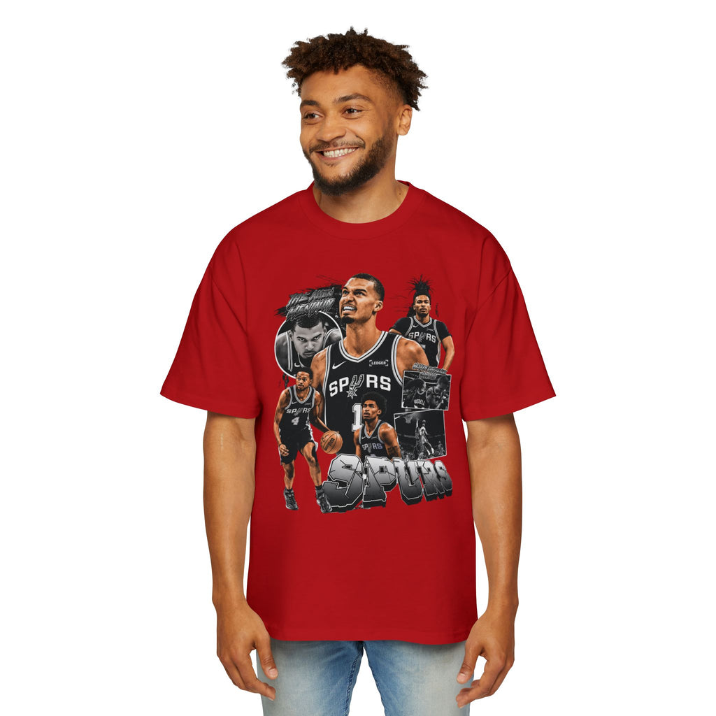 Spurs Basketball Graphic Tee — Retro Collage & Bling Back Print