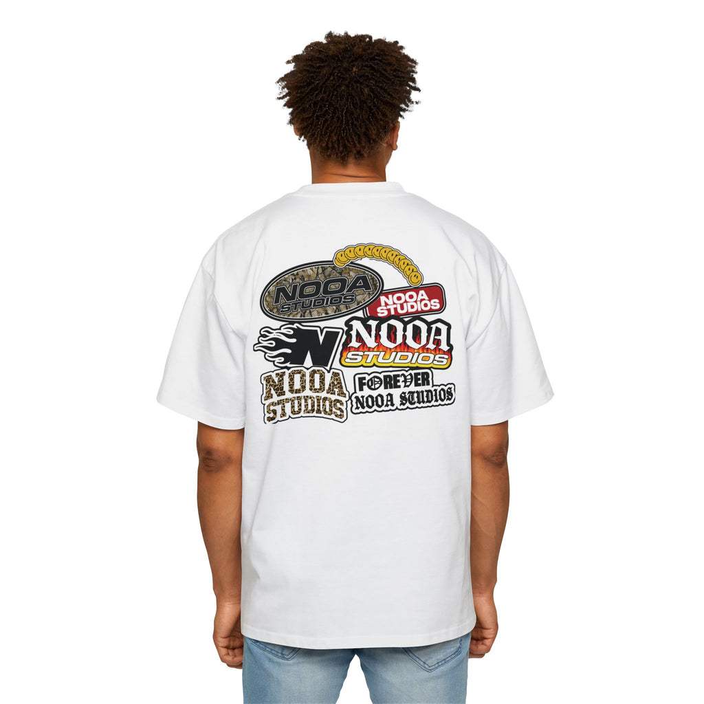 Nooa Studios Graphic Tee — Retro Logo Patch Oversized T-Shirt