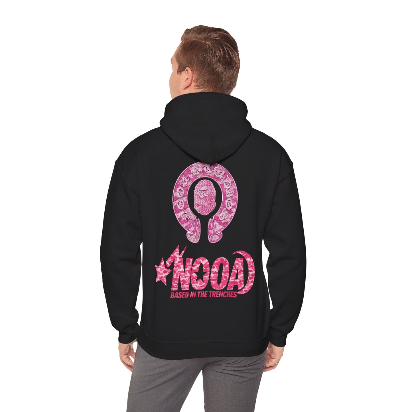Hoodie — NOOA Pink Logo Graphic Hoodie (Based in the Trenches)