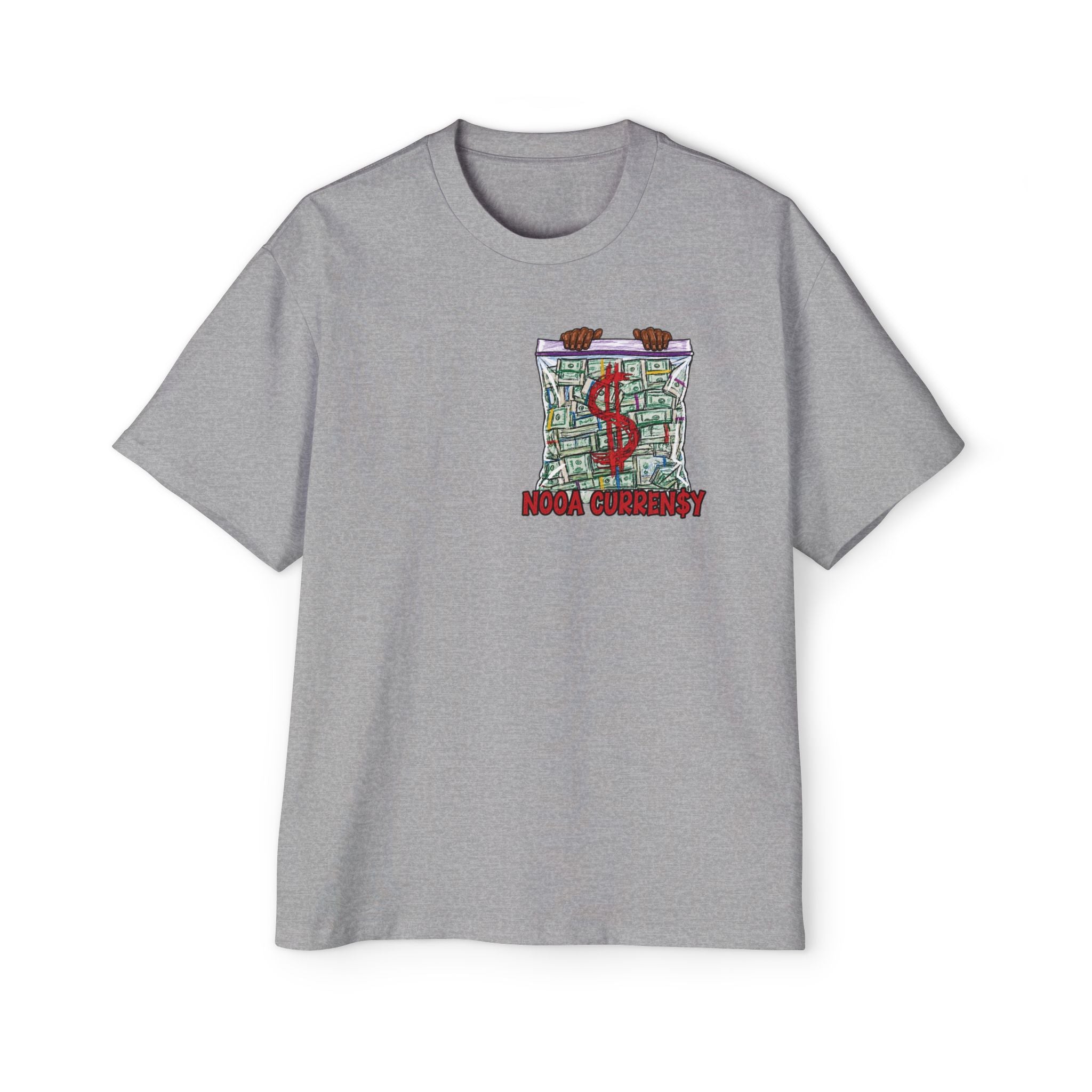 Money Bag Graphic Tee — "Nooa Currency" Oversized Men’s T-Shirt