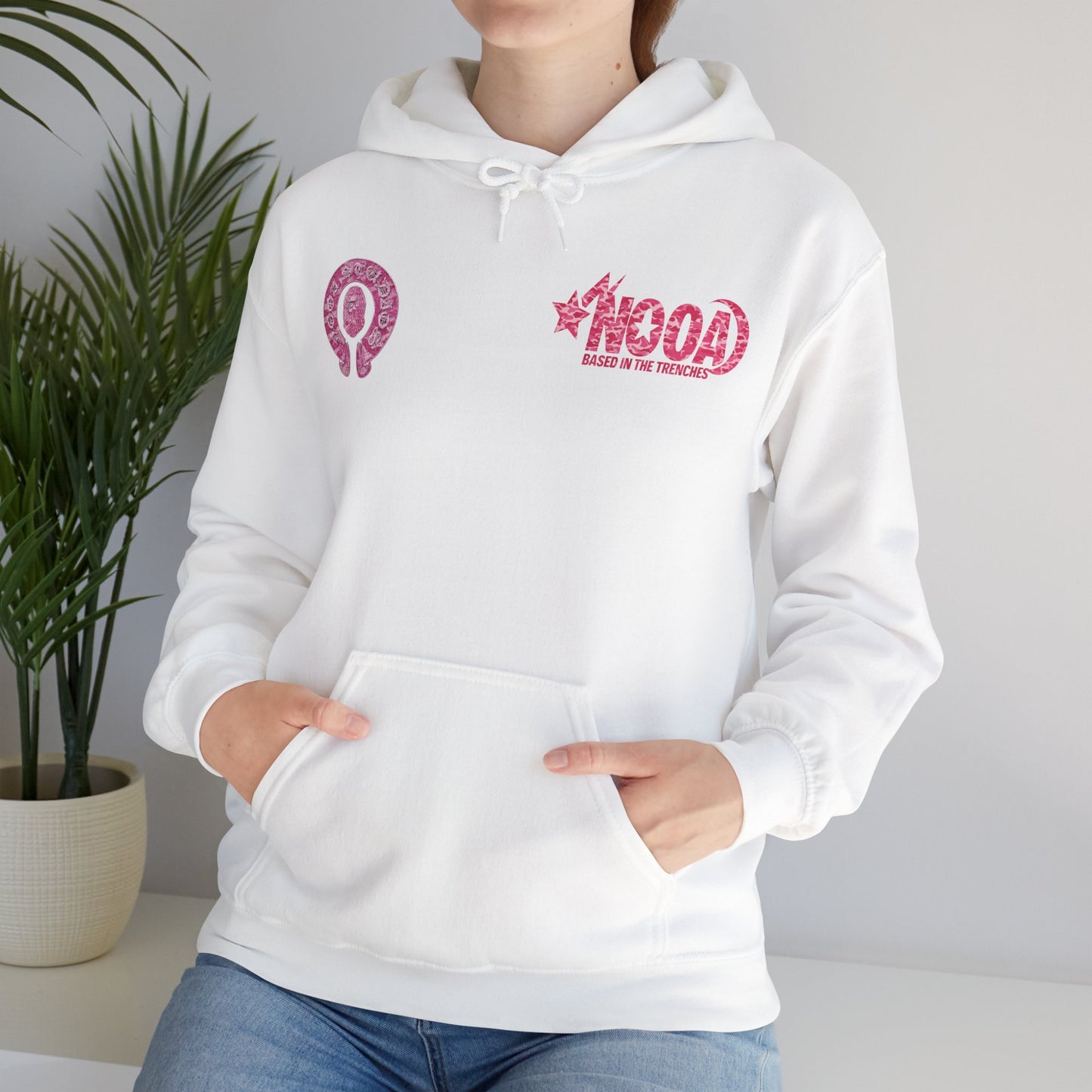 Hoodie — NOOA Pink Logo Graphic Hoodie (Based in the Trenches)