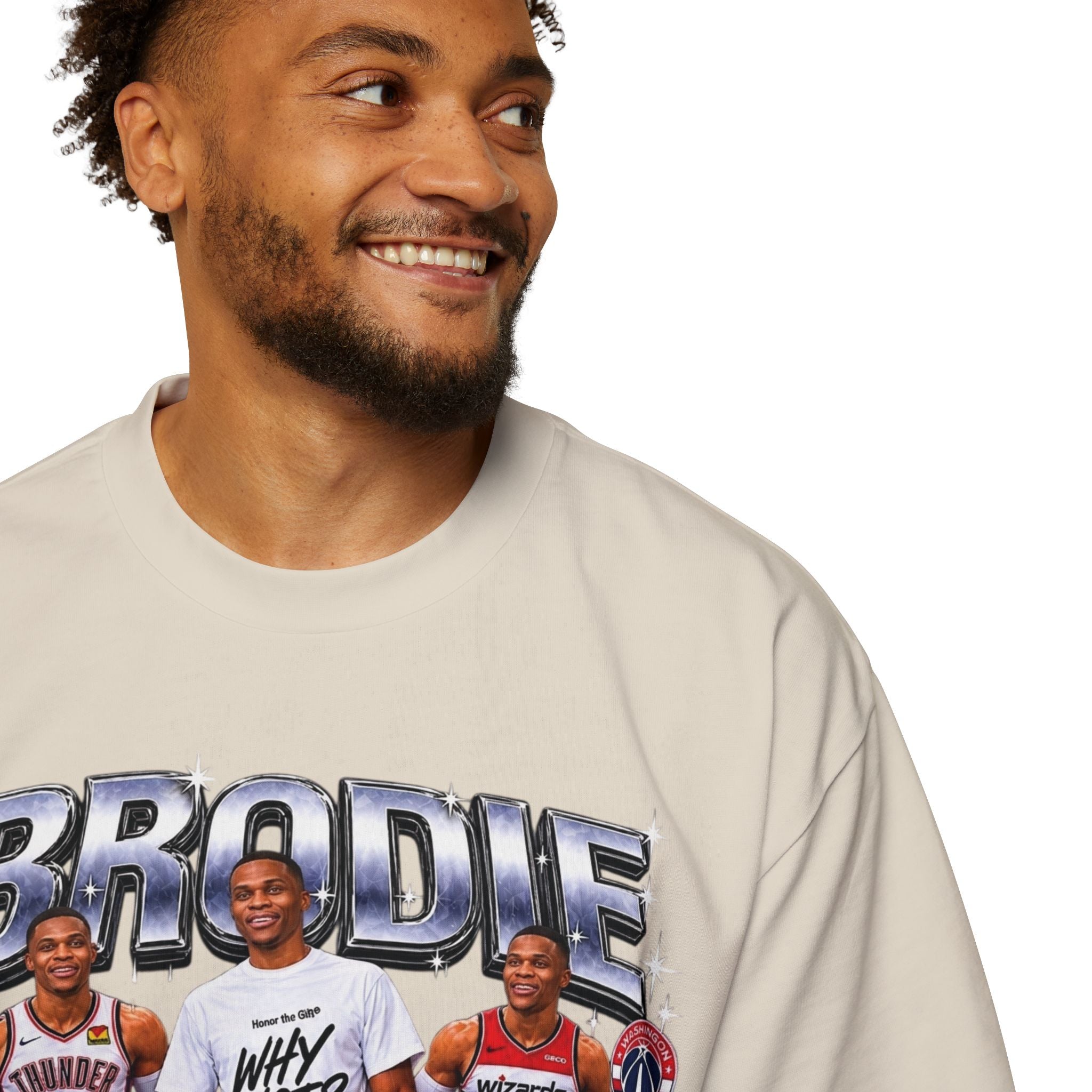Westbrook 'The Beast' Graphic Tee — Retro Basketball Collage Shirt
