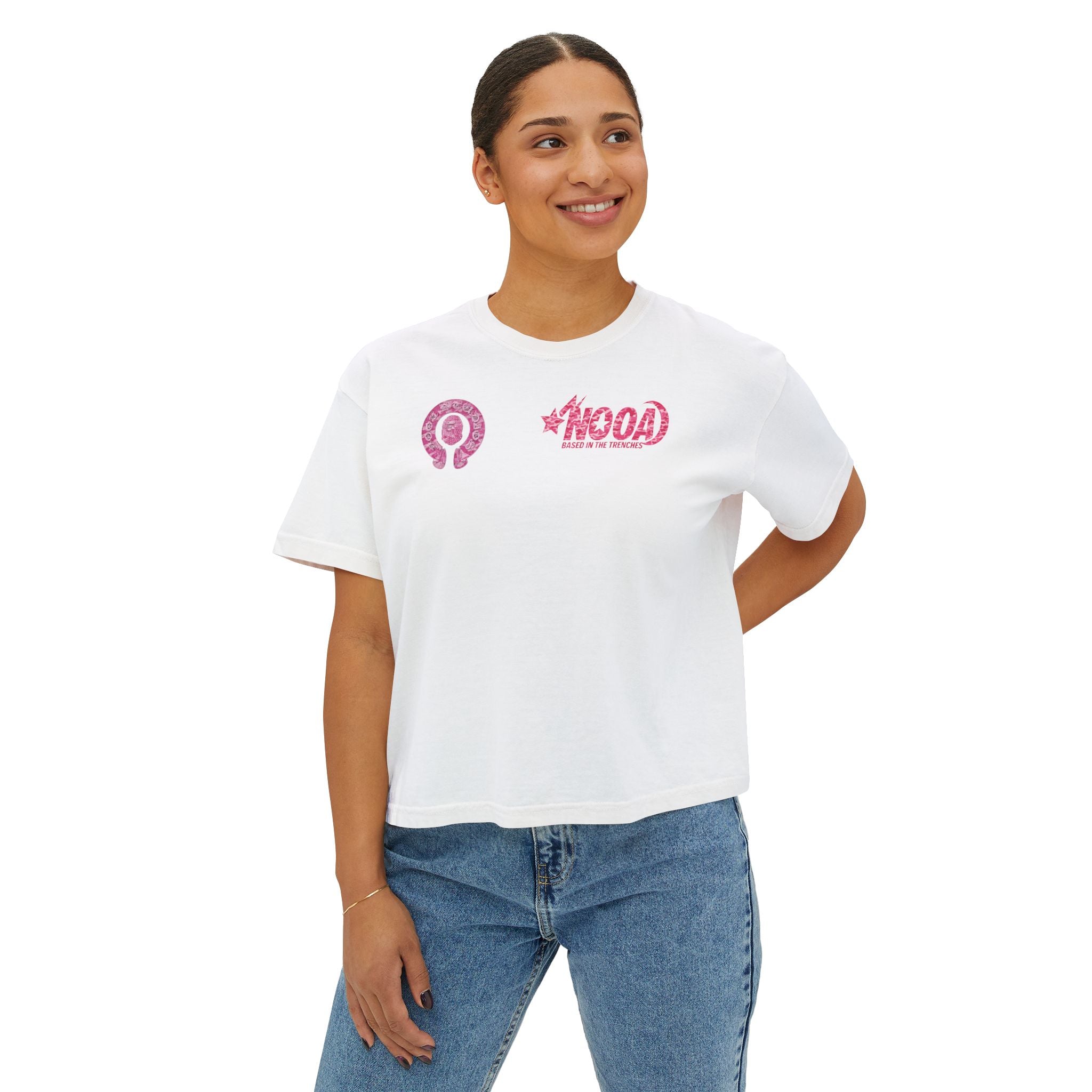 Women's Boxy Tee — NOOA PINK CAMO