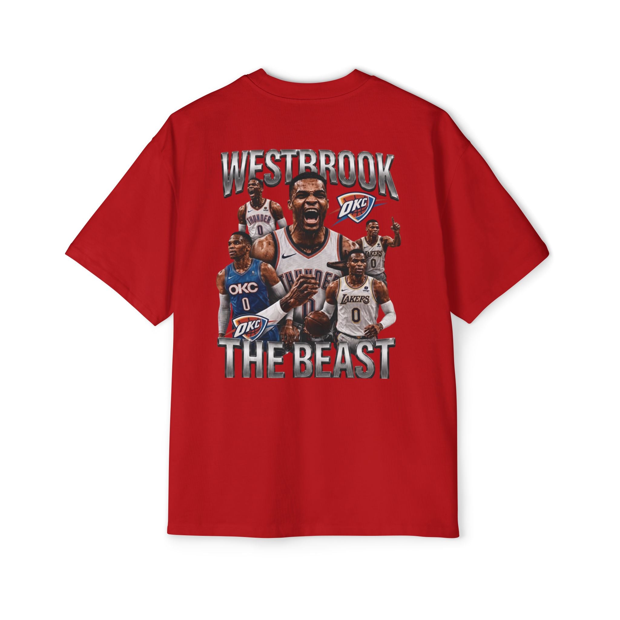 Westbrook 'The Beast' Graphic Tee — Retro Basketball Collage Shirt