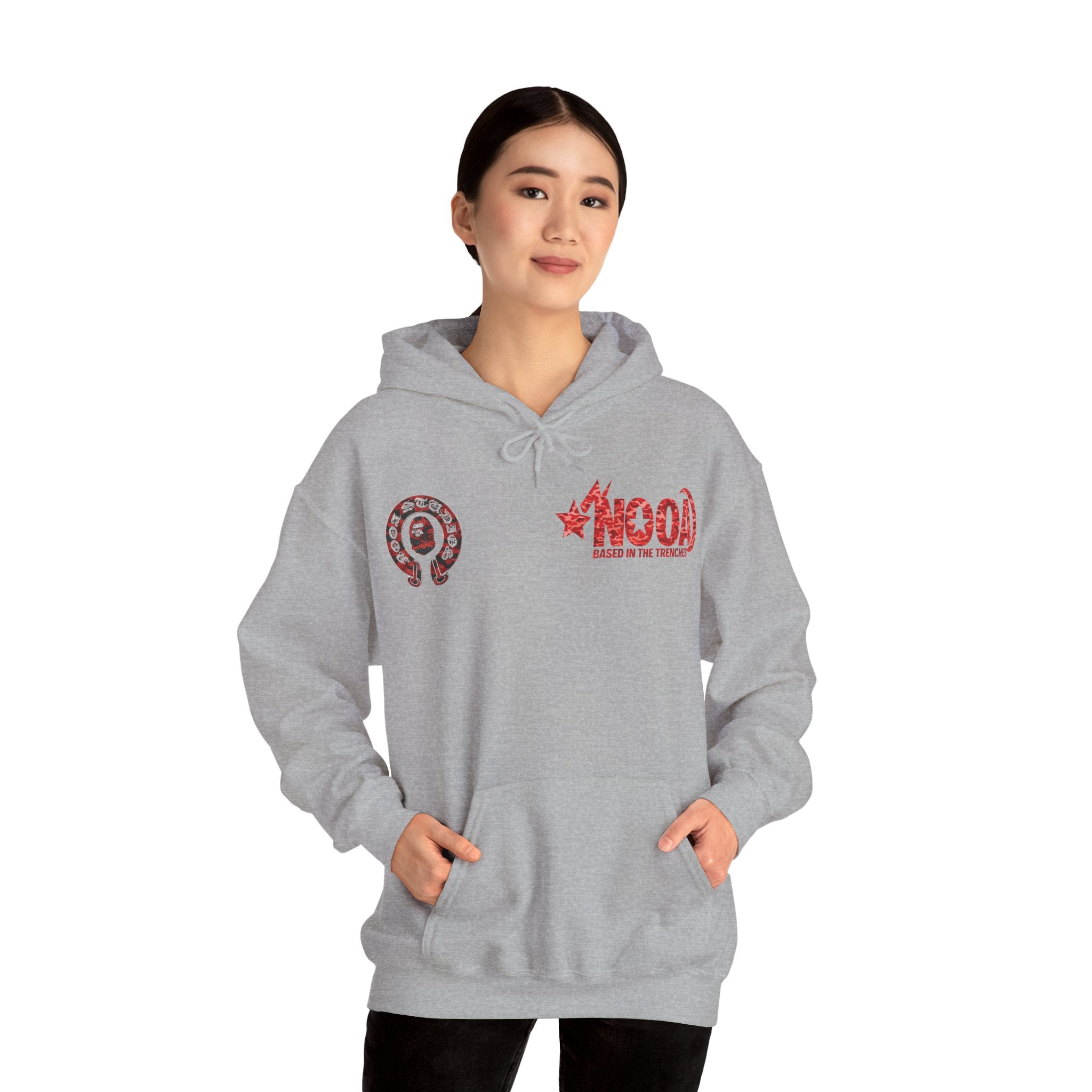 NOOA 'Based in the Trenches' Graphic Hoodie — Retro Star Logo Pullover