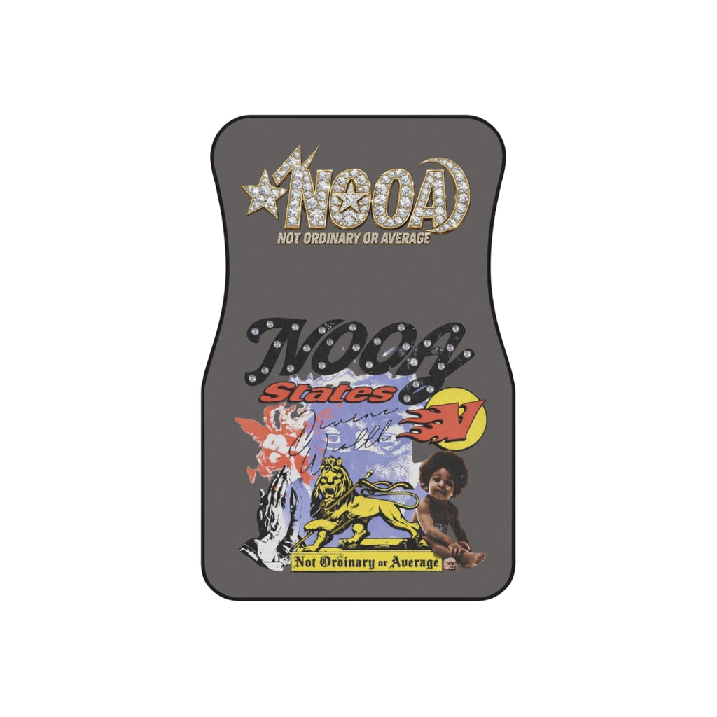Graphic Car Floor Mats — 'NOOA Not Ordinary Or Average' Retro Collage Front Set