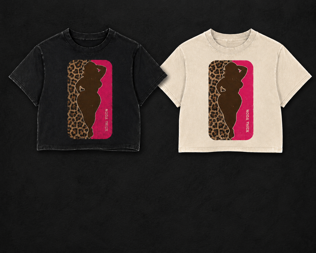 Boxy Tee — Curvy Silhouette & Bling Graphic Women's Cropped T-Shirt