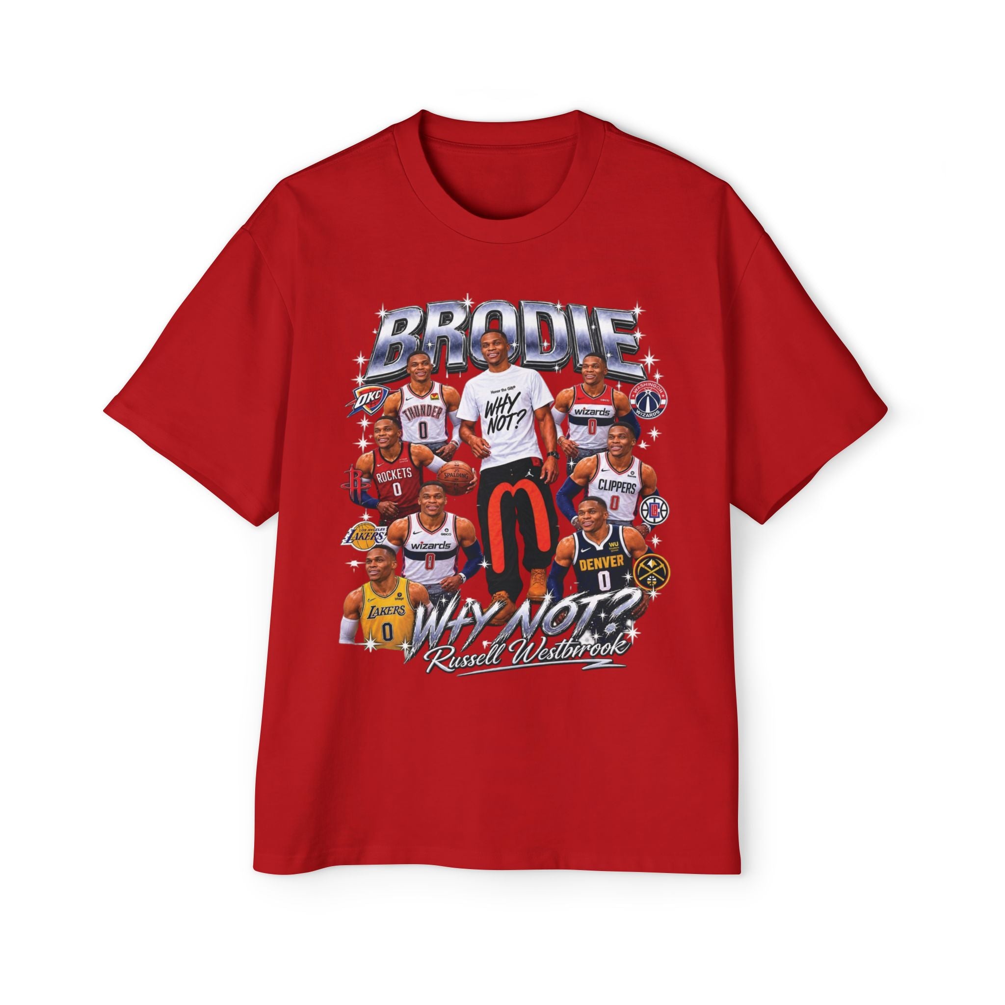 Westbrook 'The Beast' Graphic Tee — Retro Basketball Collage Shirt