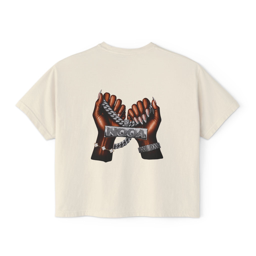 Boxy Tee — Curvy Silhouette & Bling Graphic Women's Cropped T-Shirt
