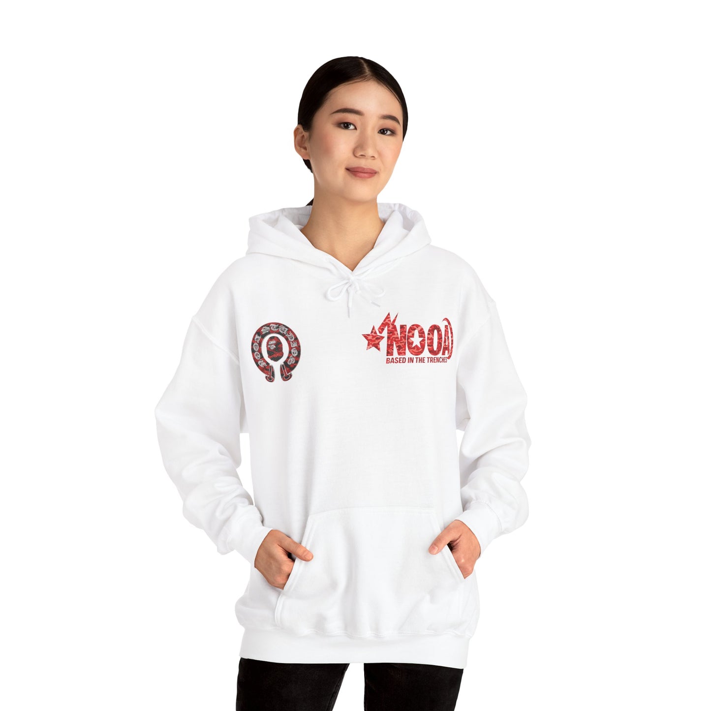 NOOA 'Based in the Trenches' Graphic Hoodie — Retro Star Logo Pullover