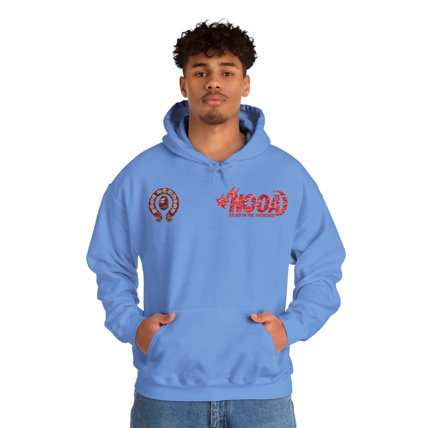 NOOA 'Based in the Trenches' Graphic Hoodie — Retro Star Logo Pullover