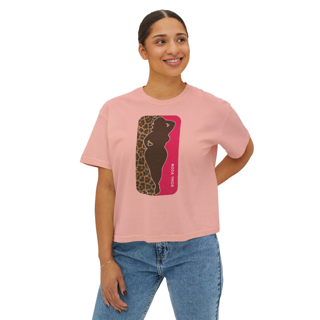 Boxy Tee — Curvy Silhouette & Bling Graphic Women's Cropped T-Shirt