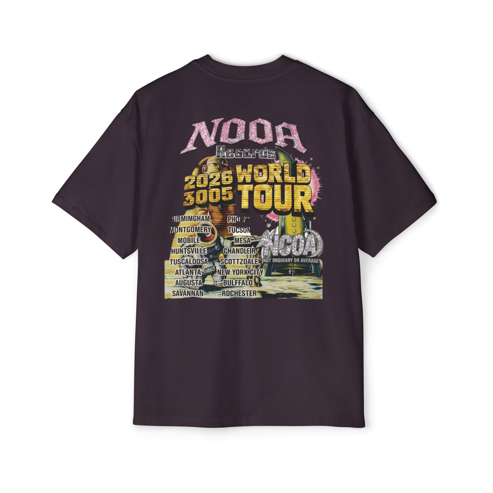 Vintage Space Tour T‑Shirt — "Nooa Studios 2026 World Tour" Graphic Tee