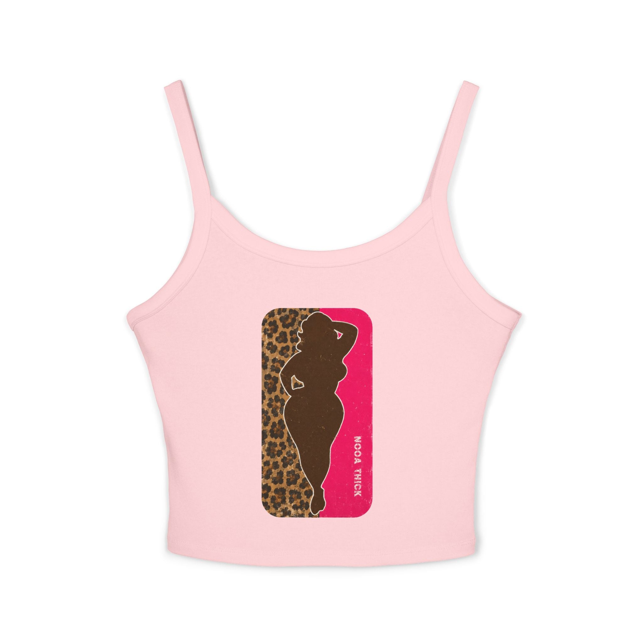 Spaghetti Tank Top — Bold Curvy Silhouette & Bling Graphic Crop