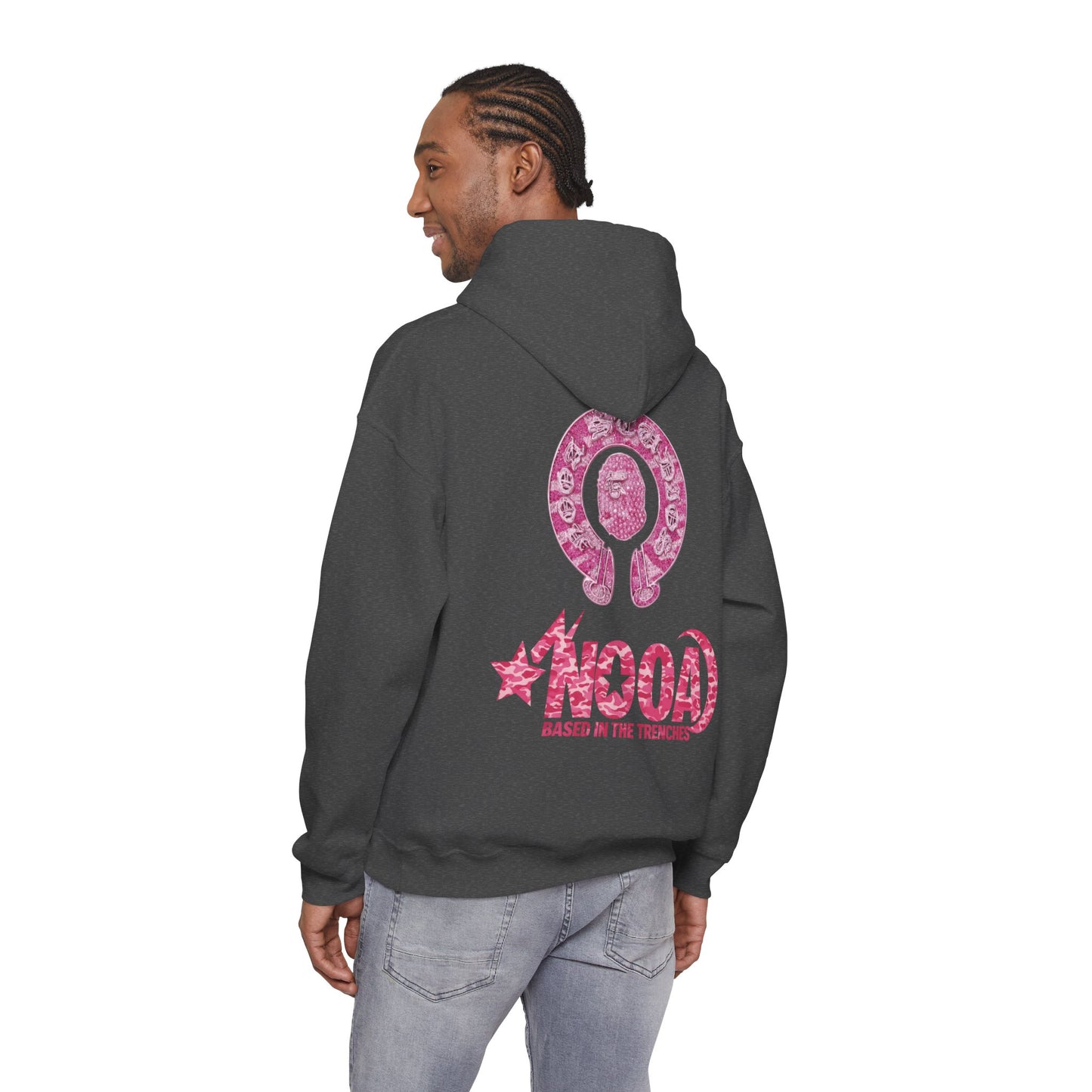 Hoodie — NOOA Pink Logo Graphic Hoodie (Based in the Trenches)