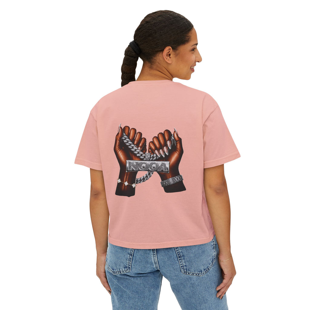 Boxy Tee — Curvy Silhouette & Bling Graphic Women's Cropped T-Shirt
