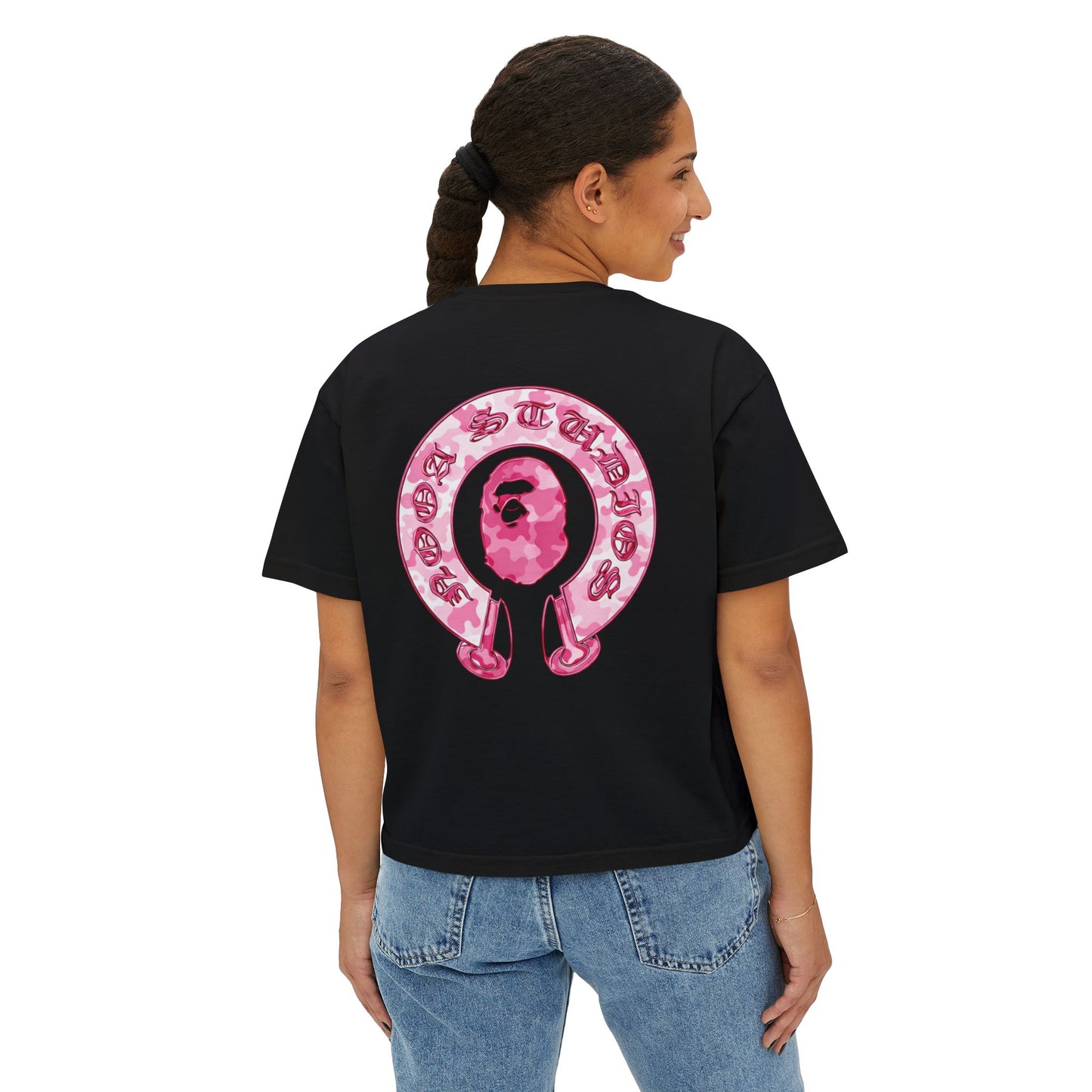 Women's Boxy Tee — NOOA PINK CAMO