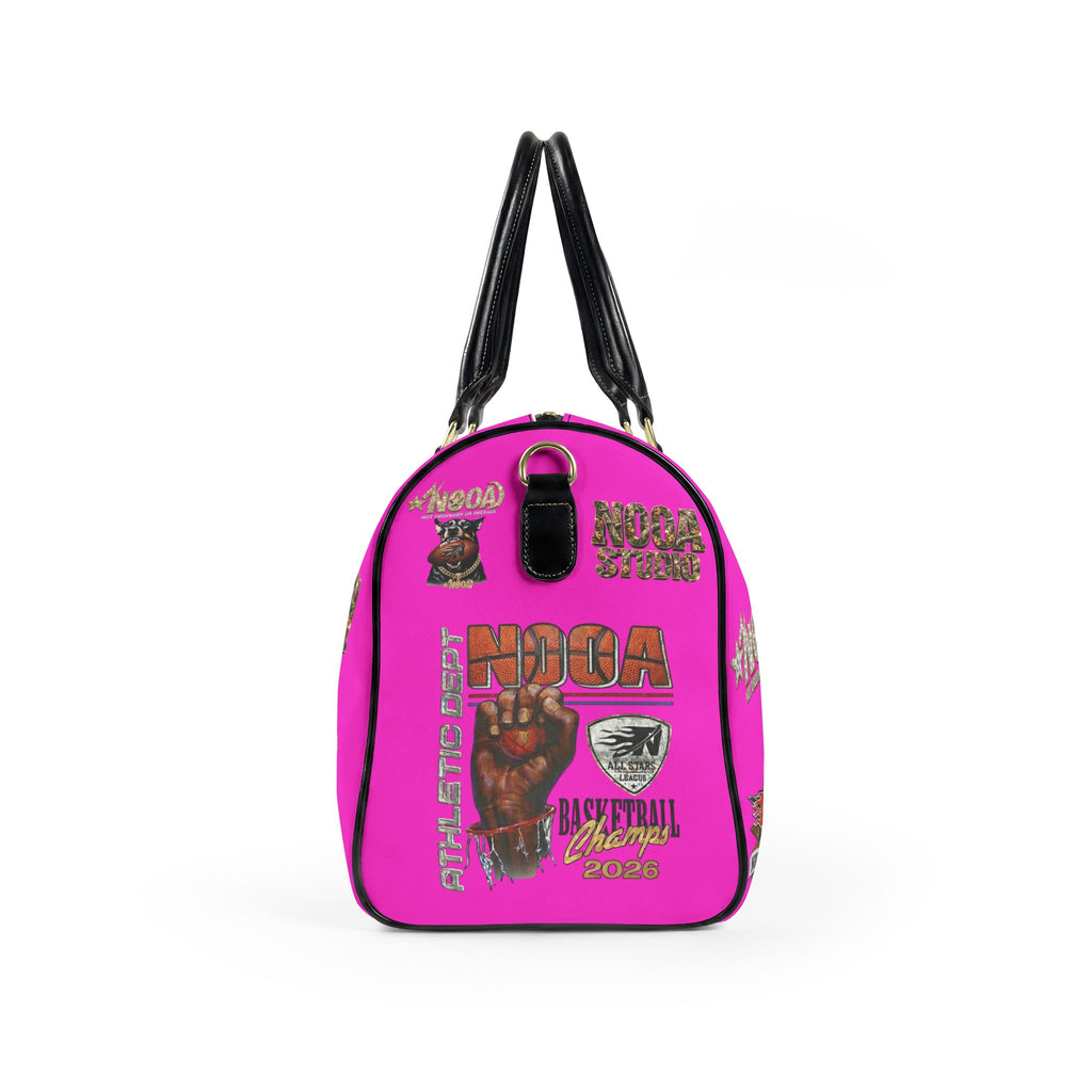 Leather Travel Bag - Retro N00A Graphic Weekender Duffle