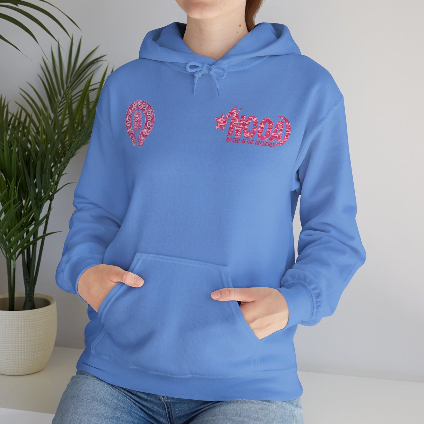 Hoodie — NOOA Pink Logo Graphic Hoodie (Based in the Trenches)