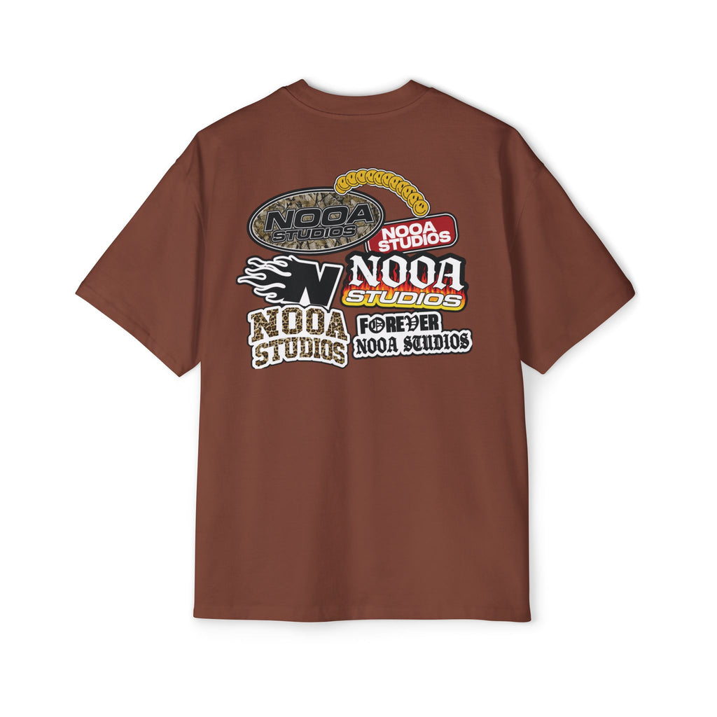 Nooa Studios Graphic Tee — Retro Logo Patch Oversized T-Shirt